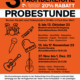 Plakat der Musikschule Königstein für Aktionswochen 2023 mit 20 % Rabatt auf Probestunden.